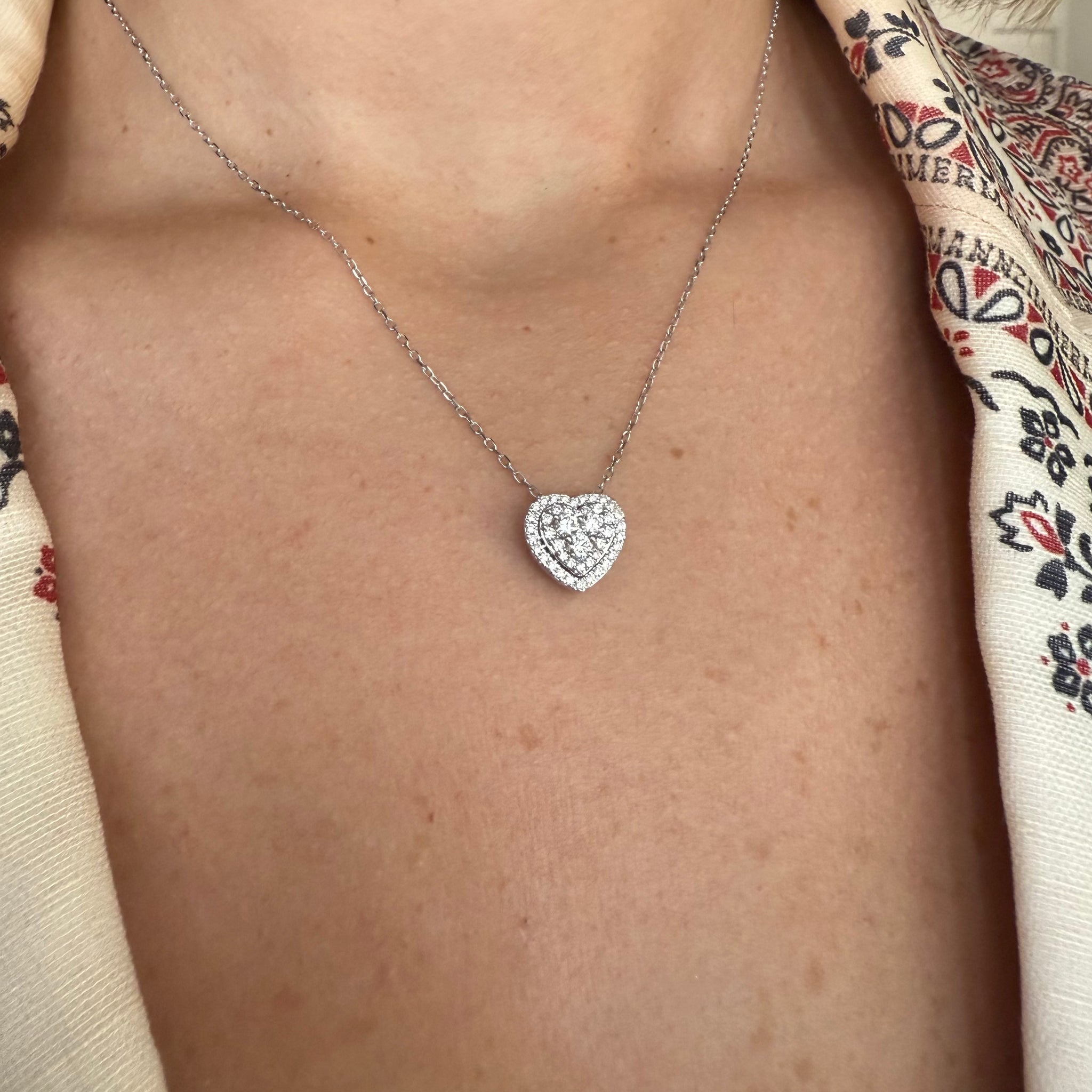 Celeste Diamond Heart Necklace