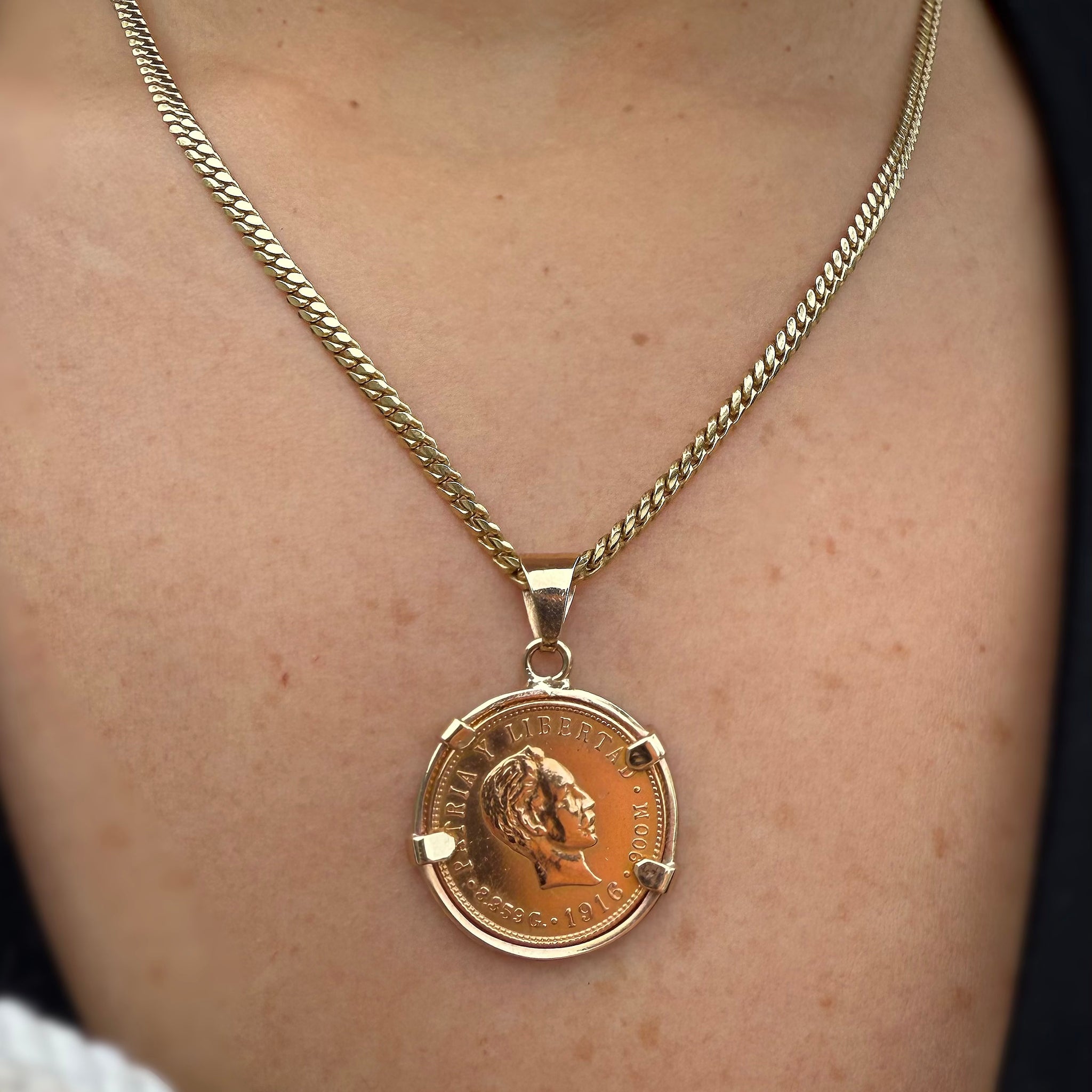 Classic Liberty 1916 Cuban Gold Pendant